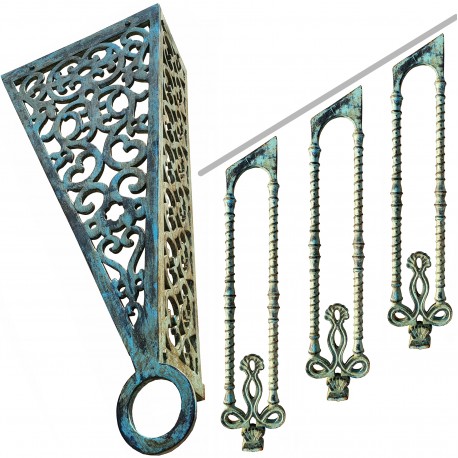 CAST IRON spiral staircase Ø2m step and three railing elements 