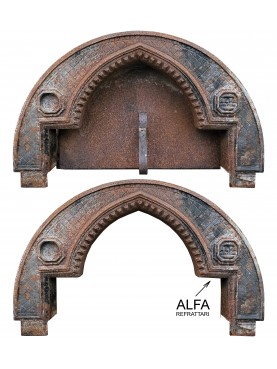 Ancient oven mouth in iron and cast iron from 1800 ALFA refractory