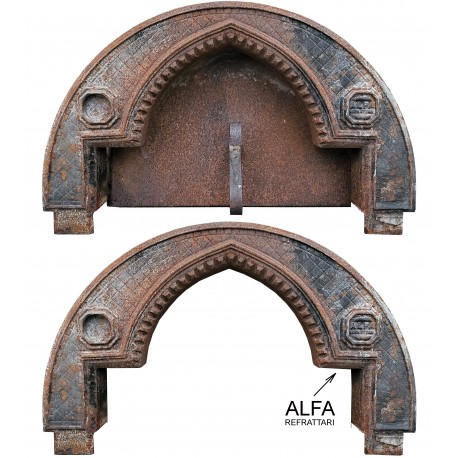 Ancient oven mouth in iron and cast iron from 1800 ALFA refractory