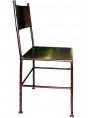 Sedia minimalista in ferro battuto color ruggine