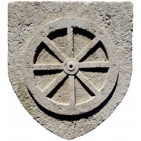 Stone emblem with wheel of the ROTA family