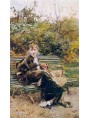 Berthe con Dida “Sulla panchina al Bois (Hyde Park)”, 1872 (particolare)