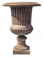 Cast iron Medici vase H 37 cm ribbed