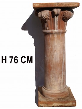 Small column H.76cm / 32x32cm in terracotta