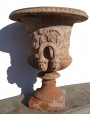 Terracotta Calyx vase with terracotta handles