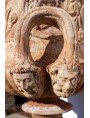 Terracotta Calyx vase with terracotta handles