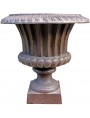 Low and ribbed cast iron Medici vase