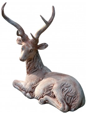 large terracotta deer
