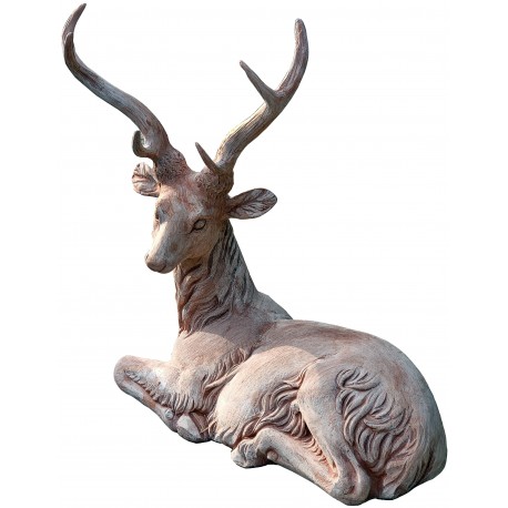 large terracotta deer