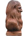 Mezzo busto di Leonardo da Vinci in terracotta