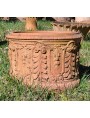 Copy of ancient Tuscan cylindrical cachepot in terracotta