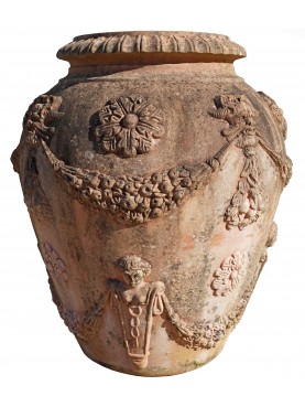 Tuscan jar with festoons, rosettes and satyrs