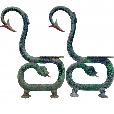 Ancient neogothic cast-iron Dragon bench