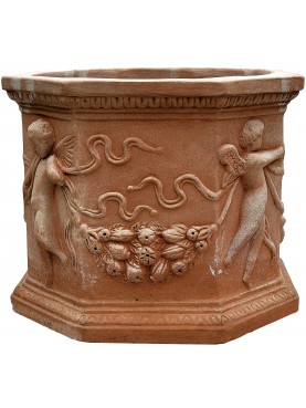 Cachepot in terracotta, Ø46cm modello antico Fiorentino della famiglia Ricceri