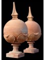 Terracotta sphere with pointed ferrule H.84cms caly from Impruneta