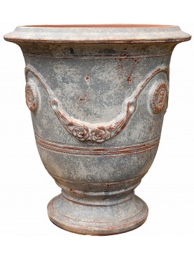 Tipico vaso fiammato di Anduze (F) - Ø56cm - maiolica francese