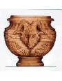 Vase with goat's head made by hand with small horns