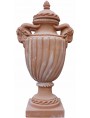 Tuscan poded vase with GOAT HEADS - terracotta Impruneta Florence