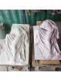 Work in progress - left plaster copy of the original - right the piece of marble being worked