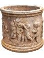 patinated Cylinder decorated with terracotta cherubs, SMALL model