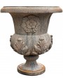 Vaso in terracotta patinata a calice Mediceo ornato