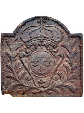 Ancient French plate for fireplace - French weapons