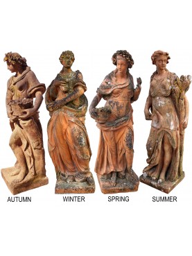 Ancient original series of terracotta statues "the 4 seasons"