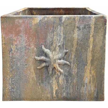Terracotta square pot with sun 56x56xh50
