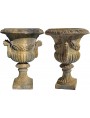 Medici chalice terracotta vase with festoons and handles