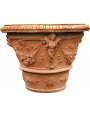 Terracotta vase with neiad, satyrs and rosettes