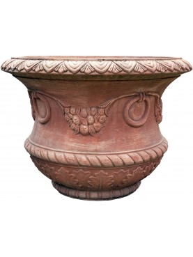 Medici vase in Florentine Terracotta with rings