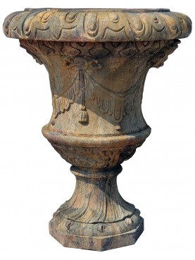 Grande vaso ornamentale fiorentino in terracotta dell'Impruneta