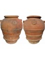 Ancient pair of high-necked Impruneta jars