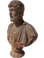 Busto in terracotta di Adriano patina scura