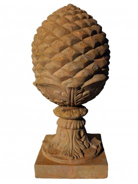 Pine-cone H.62cms hand made terracotta