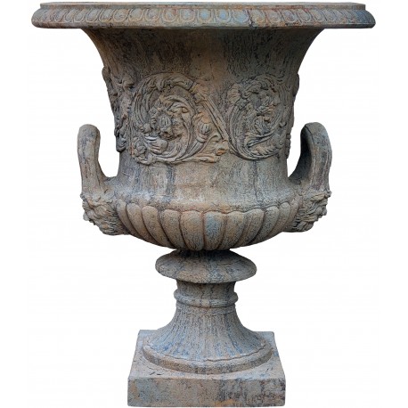 Terracotta Calyx vase with patinated terracotta handles