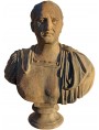 Cicerone, busto di terracotta, versione con occhi in dettaglio e nome sulla base
