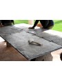 Tavolo in pietra da 4 m di lunghezza originale antico - tre gambe