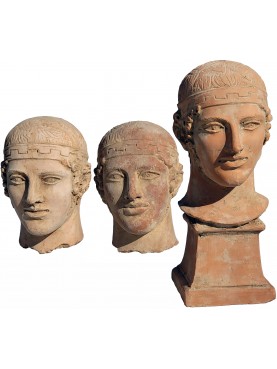 The head of the Auriga of Delphi in three versions