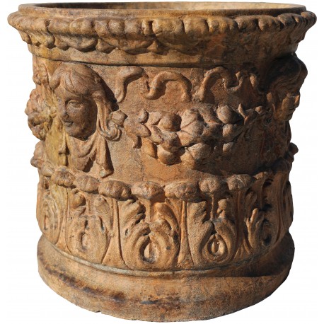 Terracotta cachepot, Ø32cm an ancient Florentine model of the Ricceri family