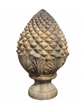 Patinated terracotta pinecone H 50cm