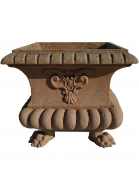 Impruneta square box in terracotta with feet