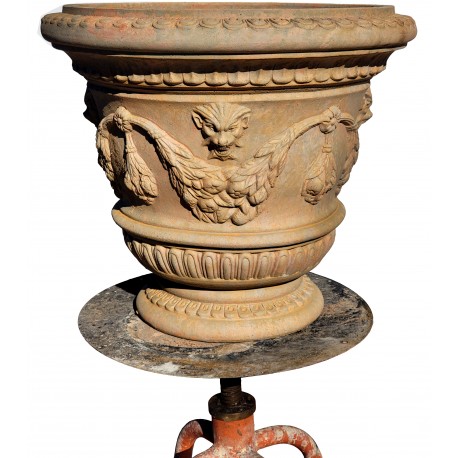 Ornamental terracotta vase with Florentine Renaissance base