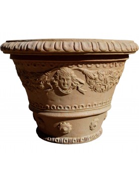 Vaso da Limoni con festoni Ø61cm terracotta Impruneta conca