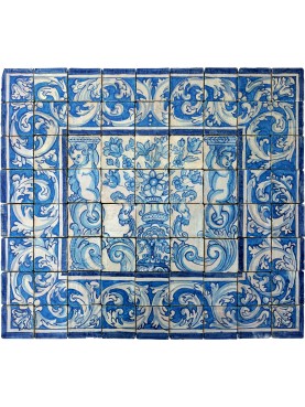 Traditional Portuguese azulejos maiolica tiles panel 120 X 135 cm