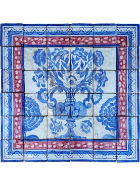 Azulejos Portuguese tiles panel red frame