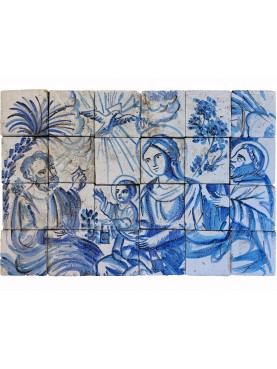 Sacred family majolica tiles