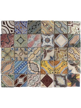 Panel with 30 original ancient tiles