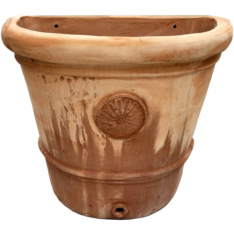 "Half bowl" wall vase with rosette