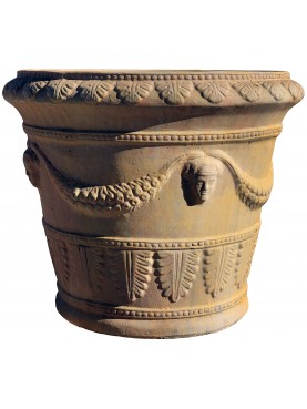 Vaso da Limoni con festoni da Ø60cm terracotta Impruneta conca